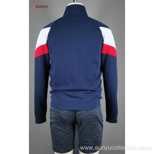 Men's polyester double face long sleeve sweatjacke